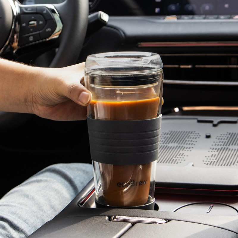 ecoBrew All Glass Lid - Replacement Double Wall Glass Cups,