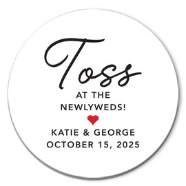 Toss at the Newlyweds Stickers, Wedding Favor Labels, Custom Petal Toss or Confetti Toss, Reception Send Off, Port of Reverie Company