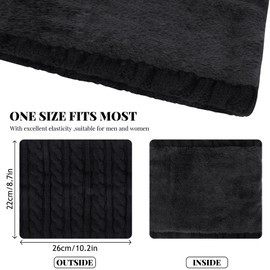 Chalier Fashion Unisex Scarf Winter Loop Scarf Men and Women Scarf Winter Loop Knitted Scarf Tube Scarf, black