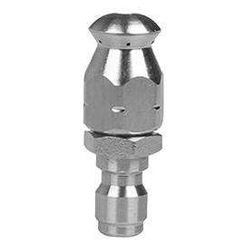 BE-TOOL Pipe Cleaning Nozzle, 1 Piece Rotating Nozzle Pipe Nozzle for General Water Pipe Flushing and Cleaning (1/4" 1 Front 6 Rear)