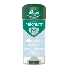 Mitchum Men’s Triple Odor Protection Antiperspirant & Deodorant Gel, Unscented, 48HR Protection, 3.4 oz