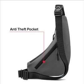 MAYMOONER Small Sling Shoulder Crossbody Bag Men Women, Lightweight Anti-theft One Strap Casual Chest Bag Slim Backpack for Outdoor Walking Trip Hiking Biking Grey