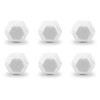 ETHNICITI Pack of 6 Hexagonal White Crackle 40mm Ceramic Door