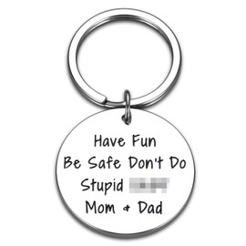Funny Don't Do Stupid Sh t Keychain Kids Girls Christmas Gifts for Teens Stocking Stuffers for Kids Teens Boys Girls from Mom Dad Gag Gifts for Teen Boys Girls Boys Gifts 10-12 Years Old Teen Boy Girl