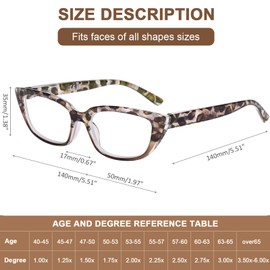 AQWANO Stylish Designer Reading Glasses Women Blue Light Blocking, Cat Eye Compute Readers Anti Glare Lightweight Colorful Frames, brown 2.00
