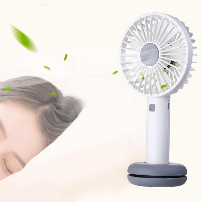 White Donut Shaped Small Fan Portable LED Night Light with
