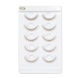 LZM DM-M863 False Eyelashes, No Glue, Chestnut False Eyelashes, No Glue, Reusable, Beginners, No Glue, Strong Adhesion, Waterproof, Sweatproof, 3D Feel, 5 Pairs, Brown