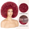 70's Afro Wig for Women, Burgundy Wine Red Short Afro
