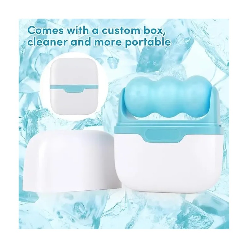 Rodillo Facial Frío Ice Roller Doble Cabezal Piel Mixta Día