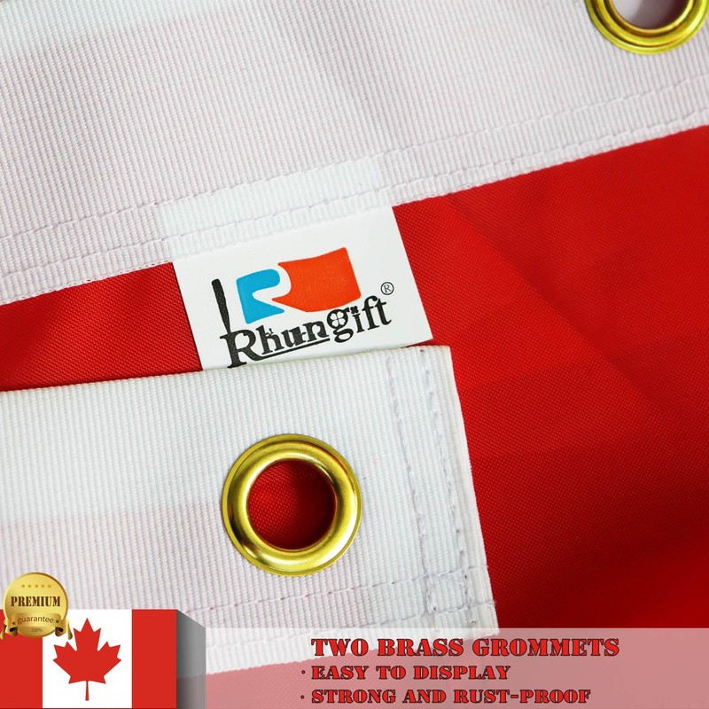 Rhungift Double Sided Canada Flag 3x5Ft, Quadruple Stitched Fly Ends,Screen