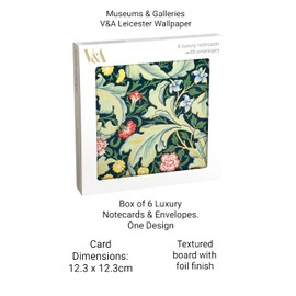 Museums & Galleries 6 Luxury Boxed Notecards with Envelopes (Leicester Wallpaper) EFE029