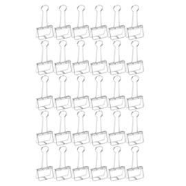 51mm 30pcs Binder Clips Strong Clamping Force Metal Hollow Tail Clips Mini Binder Clips Paper Clamps for Office Document Silver