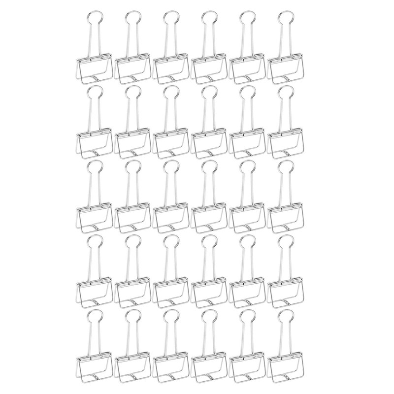 51mm 30pcs Binder Clips Strong Clamping Force Metal Hollow Tail