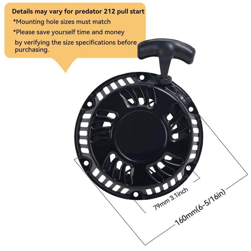 Original Predator 212 Pull Start Assembly with Sticker for Predator