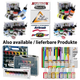 Tattoo Stencil and Airbrush Inks, Fits Airbrush Compressor and Airbrush Pistol, 4 Colours and 6 Stencil Designs