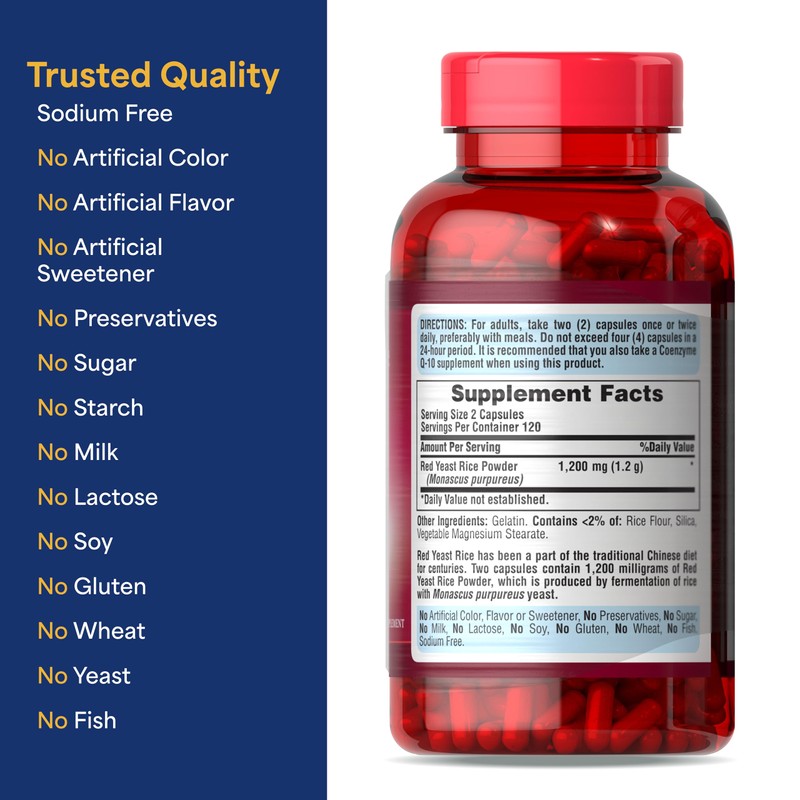 Puritan's Pride Doctors Trust® Red Yeast Rice 600mg, Dietary Supplement,