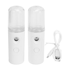 2PCS Portable Nano Facial Mister Mini Facial Steamer USB Rechargeable Mist Sprayer with 30ml Visual Water Tank for Skin Care