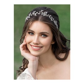 Sweetv Diadema De Boda Con Diamantes De Imitación, Tocados De Novia De Cristal Para Boda, Tocado Para Novia, Accesorios Para El Cabello Para Mujeres Y Niñas, Color Pl Plata 4 1 Unidad (Paquete De 1)