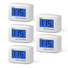 DROK Electric Voltage Testers 5pcs, AC 80-300V LCD Display Flat Plug Voltmeter Electrical Outlet Tester Plug in Digital Voltage Meter