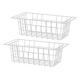 blitzlabs Chest Freezer Organizer Bins, Deep Freezer Basket Storage Rack Bins Wire Metal Baskets with Hanging Handles 17.5" 2Packs