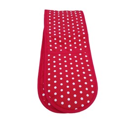 Mals Double Oven Gloves, Red with white spots 100% Cotton