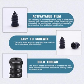 ZKSXOA 30 pieces vacuum tyre repair nail, tyre repair, tyre repair nail, with screwdriver, tyre repair rubber nail, tubeless tyre repair kit, for car, motorcycle