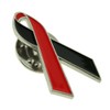 PinMart Red and Black Awareness Ribbon Enamel Lapel Pin –