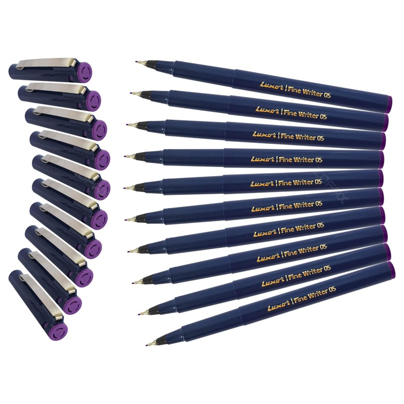 Write05 Fineliner Pens, VIOLET, 0.5mm Ultra Fine Tip, Pack of