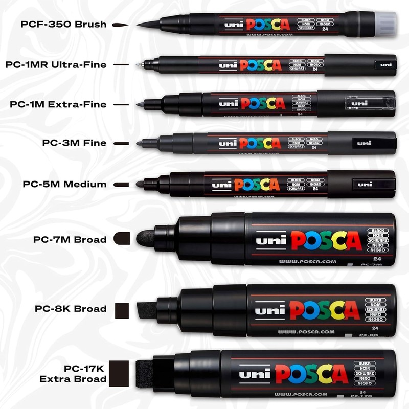 Uni-Ball 186832 - POSCA Marker Set, 20 Acrylic Pens in