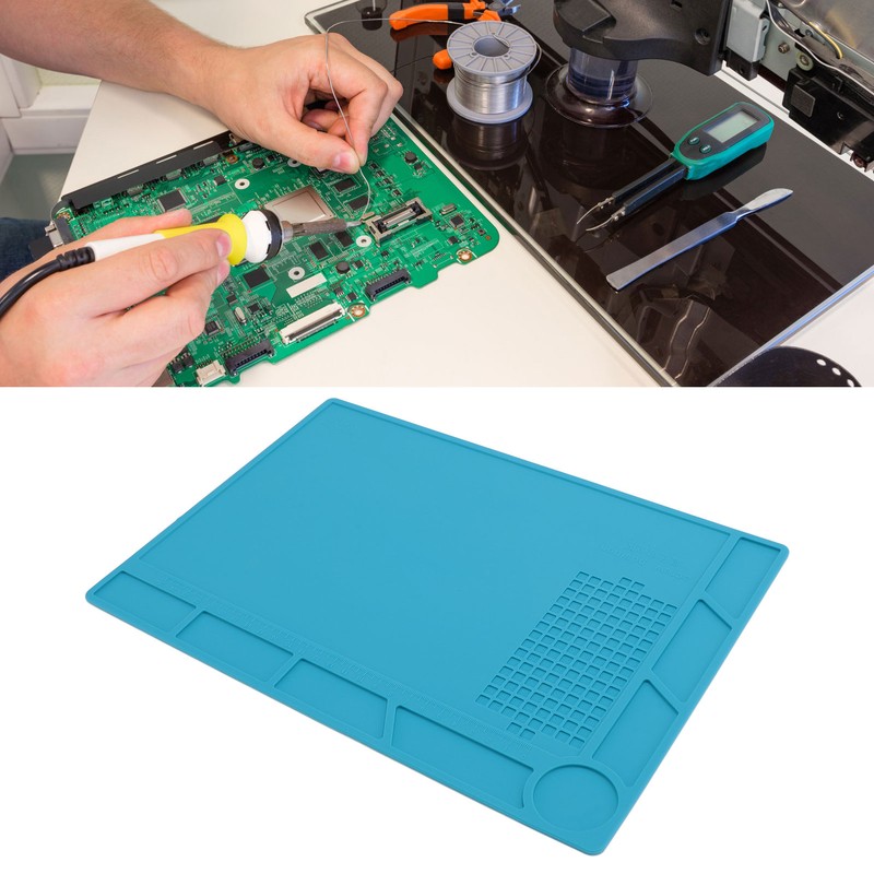 Silicone Soldering Mat with 25cm Scale Prevent Slipping Watch Repair