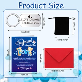 HOWAF Valentines Card for Boyfriend, Valentines Day Card for Him, Valentines Card for Him Valentine's Day Cards and Valentines Key Ring Mens Valentines Day Gifts for Boyfriend Valentines Gifts for Him