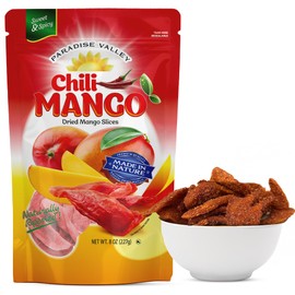 Dried Mango Slices - Delicious Texture Soft & Juicy Low Sugar Added Dried Mango - Naturally Ripened Mangos Dried Fruits - Gluten Free Dry Mangoes Natural Source of Vitamin C, Fiber, (8 oz chili)