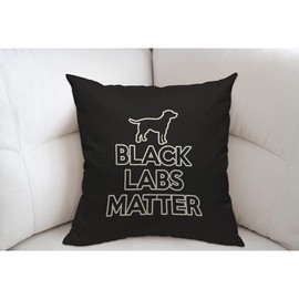 Mugod Black Labs Matter Cushion Cover Throw Pillow Covers Simple Black Dog Pillow Case for Men Women Decorative Home Sofa Chair Couch 45x45cm/18x18 Inch