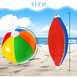 TFPOGOLD Beach Balls 6 Pack Bulk, 16 Inch Large Inflatable Rainbow Beach Balls for Pool Water Games, Luau Hawaiian Party Decorations, Outdoor Summer Swimming Toys for Kids Ages 3-10 & Adults