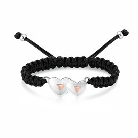 VCCWYQK Double Heart Urn Bracelet for Ashes for Women Stainless Steel Urn Memorial Jewelry forHuman Pet of Loved Ones Keepsake Gift