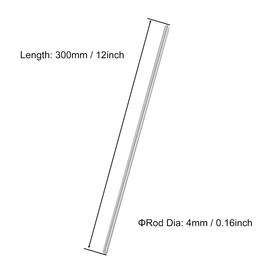 VictorsHome 4mm x 300mm 304 Stainless Steel Round Rod, Metal Solid Shaft Lathe Bar Stock for Model Car DIY Crafts 10pcs