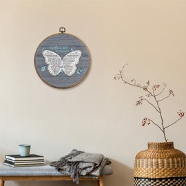 Sufamb As I Sit In Heaven Butterfly Round Wall Art Decor, Sympathy Memorial Gifts Canvas Artwork Framed, Memorial Wall Hanging Prints Decorations for Home Bedroom Living Room Decor, 10x10 Inches