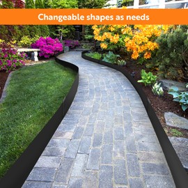 NexiPro Steel Landscape Edging 40" Lx8 H,8pcs Metal Landscape Edging with 9 Stakes,27Ft Easy-to-Install Garden Edging for Flexible Bend,No-Dig Lawn Edging Border for Yard Pathway Forestry,Black