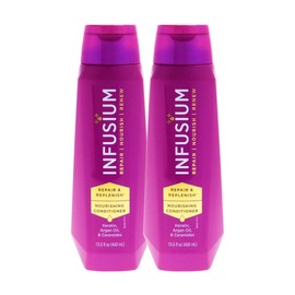 Infusium Repair and Replenish Nourishing Conditioner - Hair Conditioner with Keratin, Argan Oil, and Ceramides - Suitable for All Hair Types - 2 pc