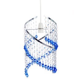 Innoteck Spiral Blue Droplet Pendant Light Shade, Acrylic, Clear & Blue