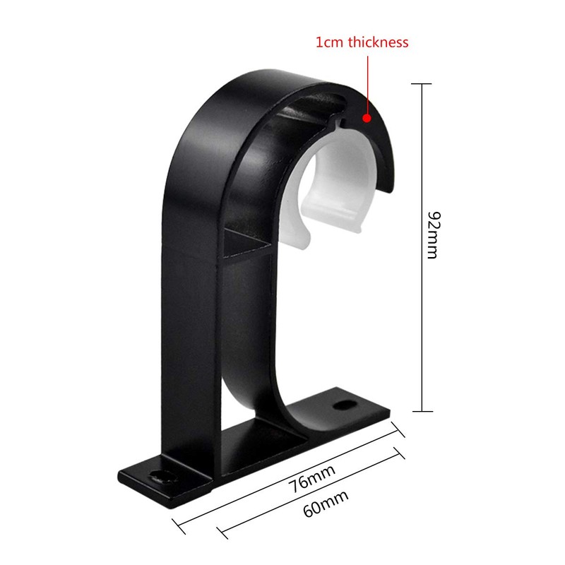 Ceiling-Mount Bracket Black Curtain Rod Holder Heavy Duty Curtain Pole