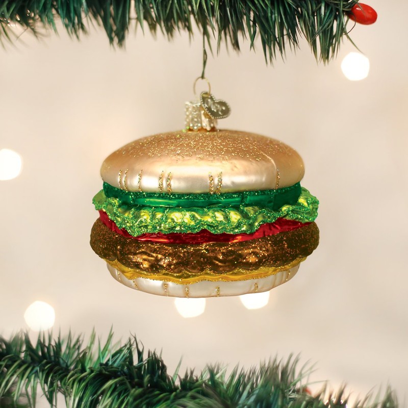Old World Christmas Cheeseburger Glass Blown Ornament