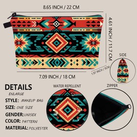 Jom Tokoy 4 Makeup bags Mini Size for Purse Travel Cosmetic Bag Small Zipper Pouch Gifts for Wowen (Aztec4)