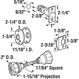 Prime-Line E 28326 Passage Door Latch Set, Glass Knob with Latch Bolt Brass Finish, Vintage (Single Pack)