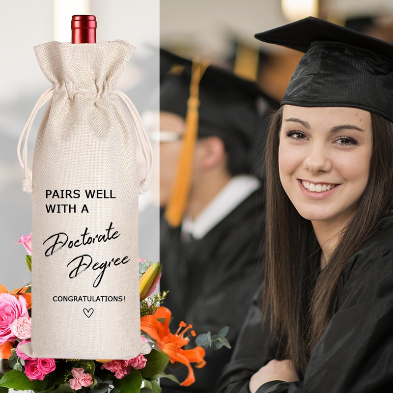 Wine Bag Gift, Doctorate Degree Gift, Doctoral Degree Wine Bag