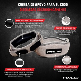 FINLIB 2 x Epicondylitis and Tendonitis Protect and Relieve Forearm Bracelet Tennis Elbow Elbow Support Gym Elbow Adjustable Webbing