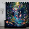 Wonderland Shower Curtain Fantasy Misty Forest Butterfly Waterfall Tropical Rain