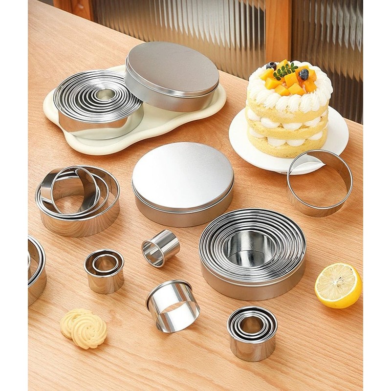 Cookie Cutters Stainless Steel Set ‌11 Pcs, Circle Crumpet Rings