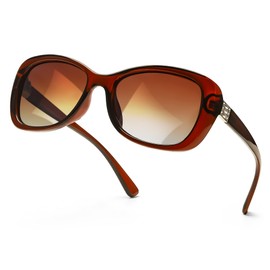 SIPHEW Retro Small Wrap Sunglasses for Women | Lightweight Square Frame with 100% UV400 | Polarized Shade for Womens