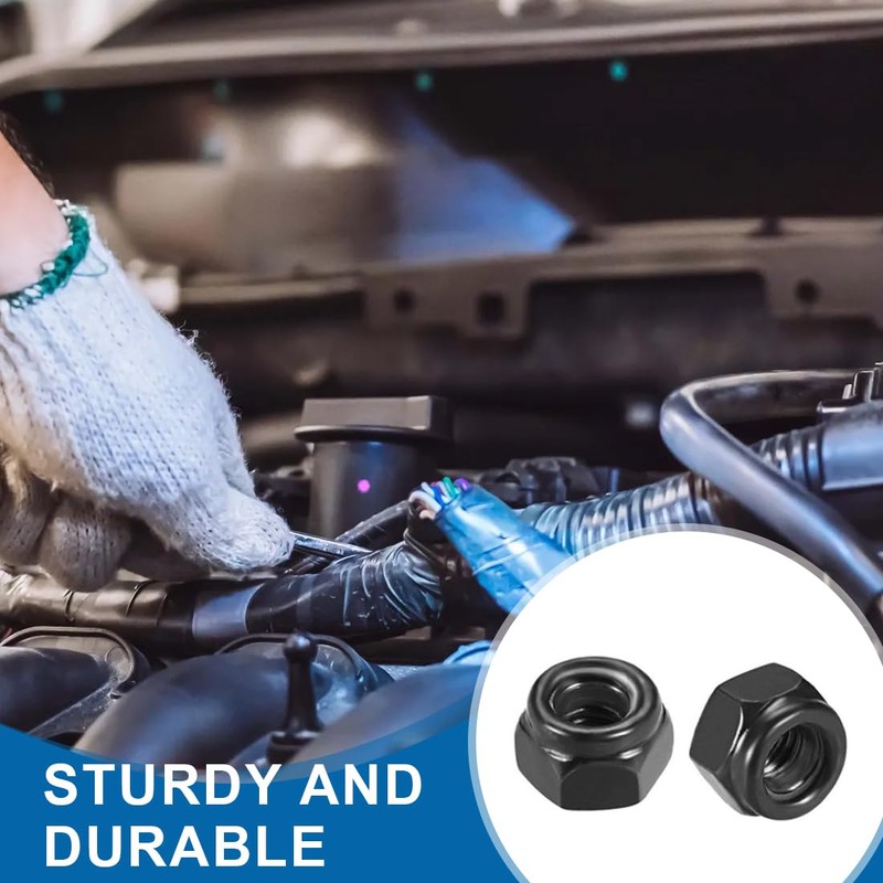 XPEX Pack of 50 Hex Nuts M6, Nut M6 Black,